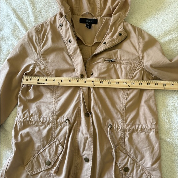Forever 21 Color Beige Hooded Women’s Jacket Size Small - Picture 14 of 14